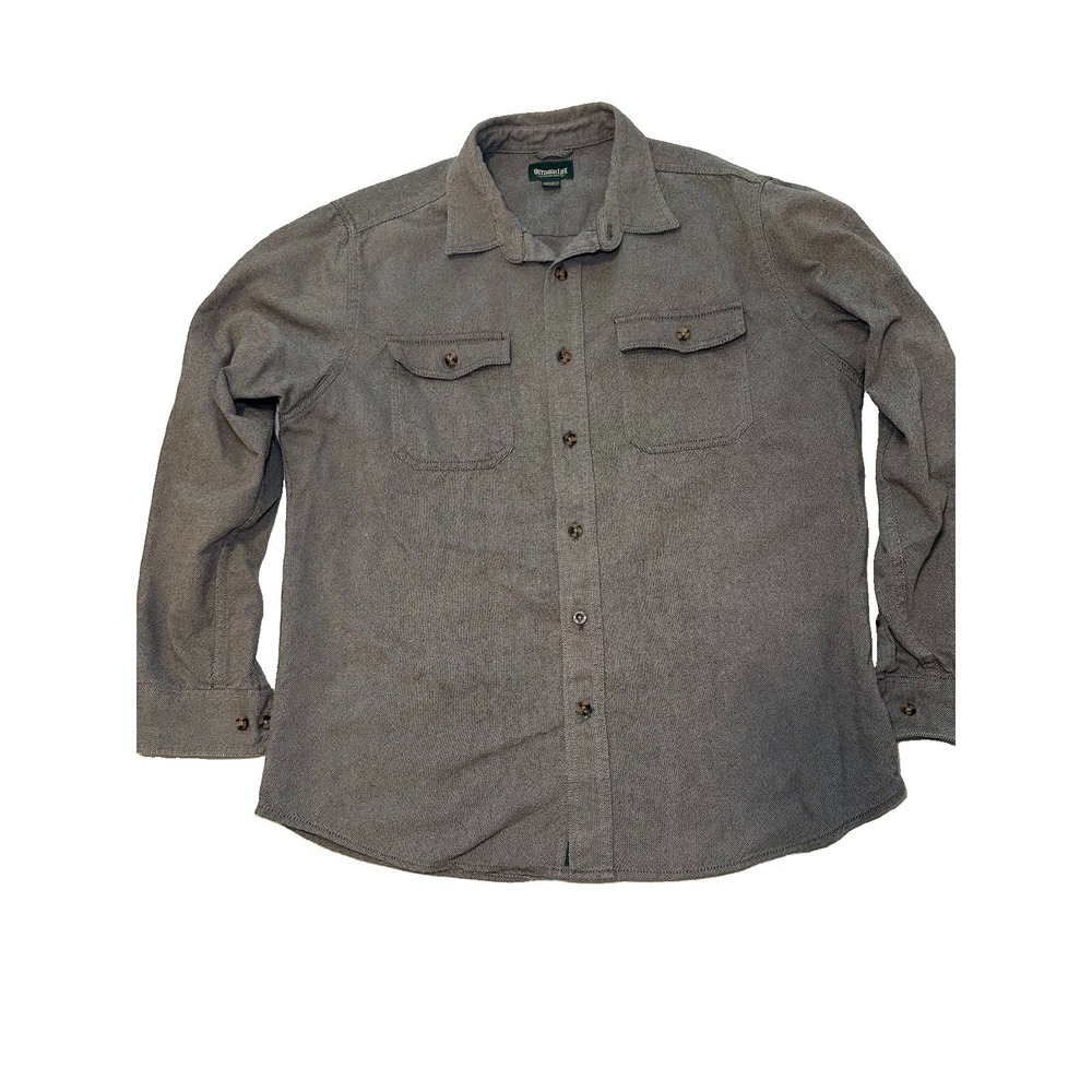 Outdoor Life Men's Large Gray Button Up Shirt Long Sleeve Utility Hiking Casual